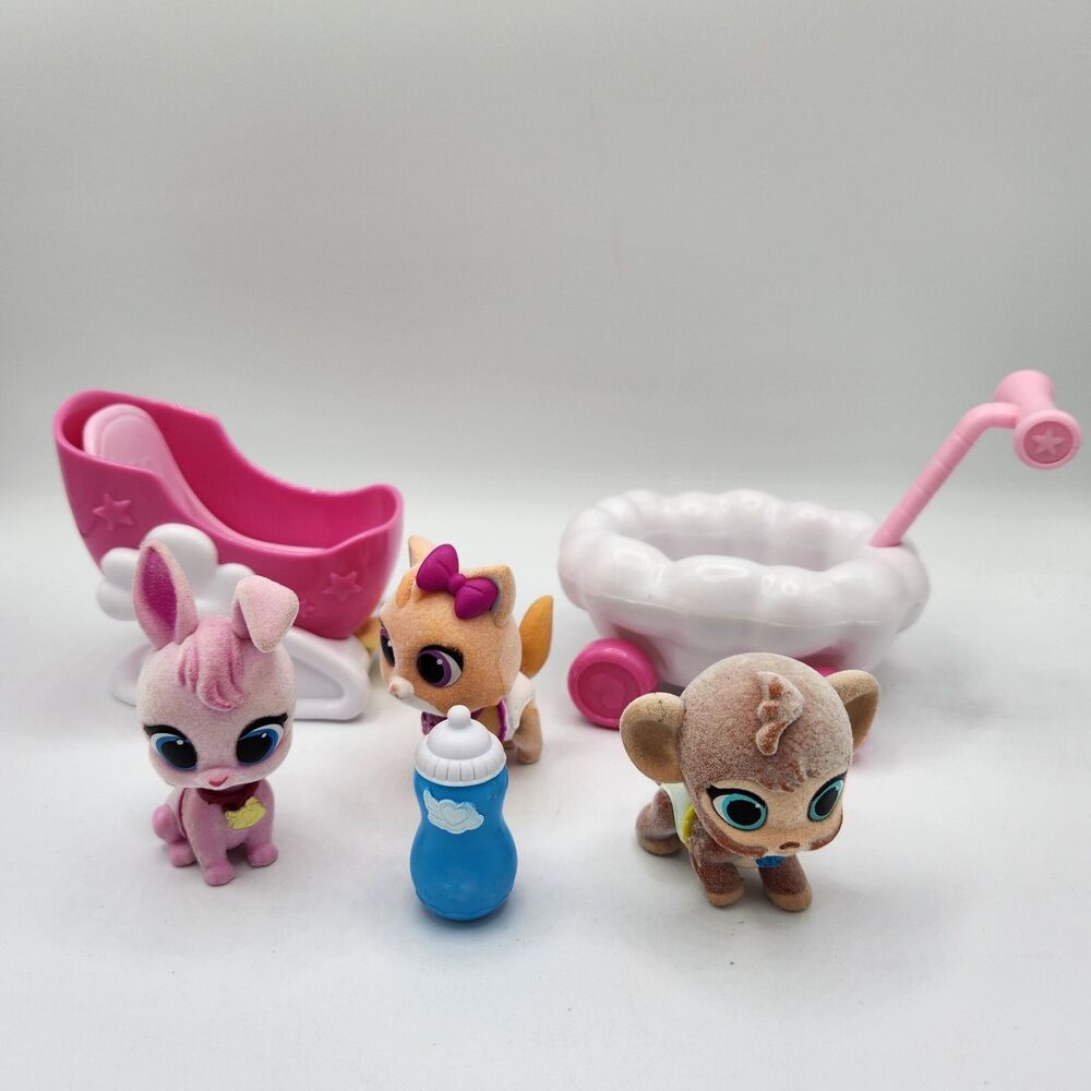 Disney Jr T.O.T.S. Tiny Ones Mixed Lot Flocked Animals Accessories Stroller